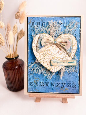 Coeur papillon bleu